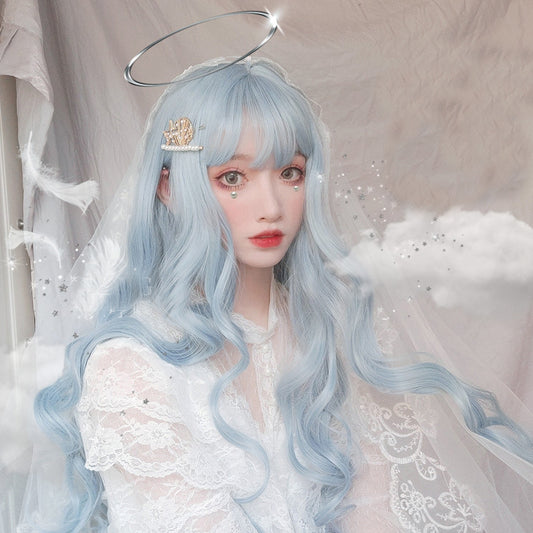 Lolita blue wavy long curly hair LS0406