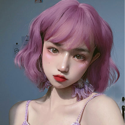 Lolita cute JK pink purple wig LS0411