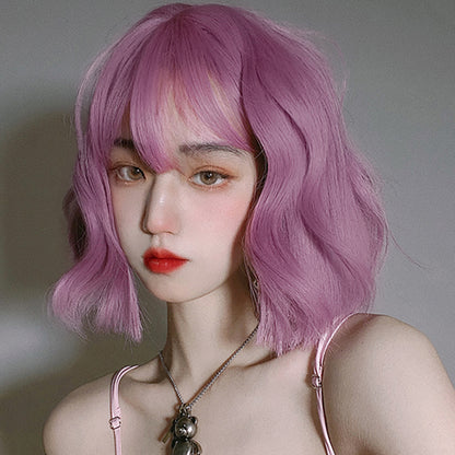 Lolita cute JK pink purple wig LS0411