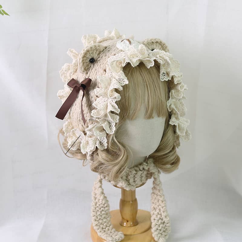 Cute bear ears knitted hat LS0051