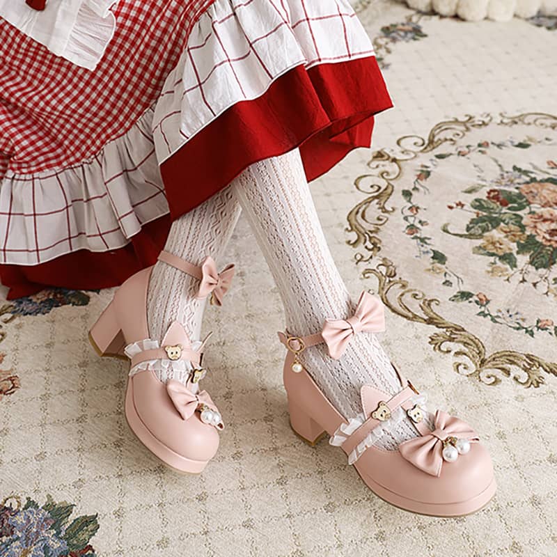 Lolita Bow Bear Shoes LS0099