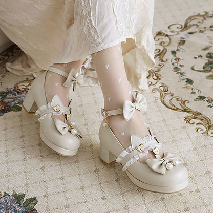 Lolita Bow Bear Shoes LS0099