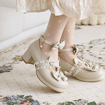 Lolita Bow Bear Shoes LS0099