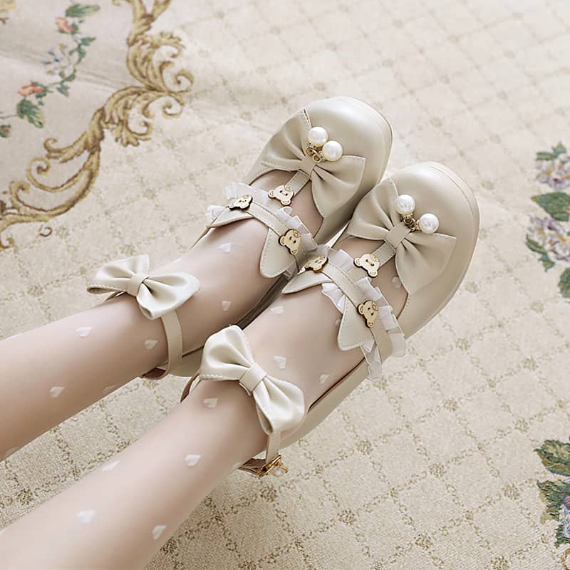 Lolita Bow Bear Shoes LS0099