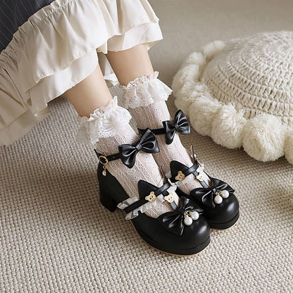 Lolita Bow Bear Shoes LS0099