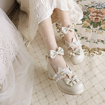 Lolita Bow Bear Shoes LS0099