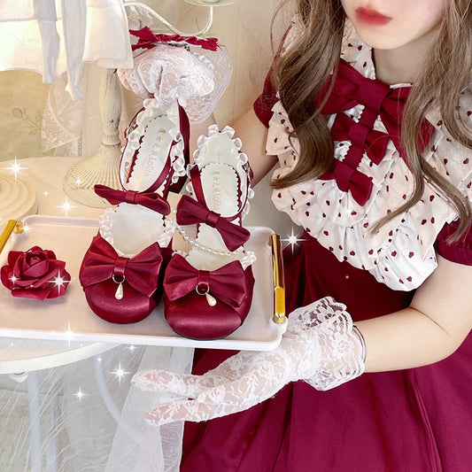 Lolita lace bow shoes LS0104