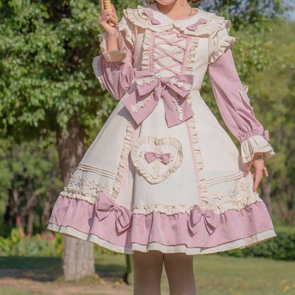 Kawaii Heart Bow Lolita Dress LS0140