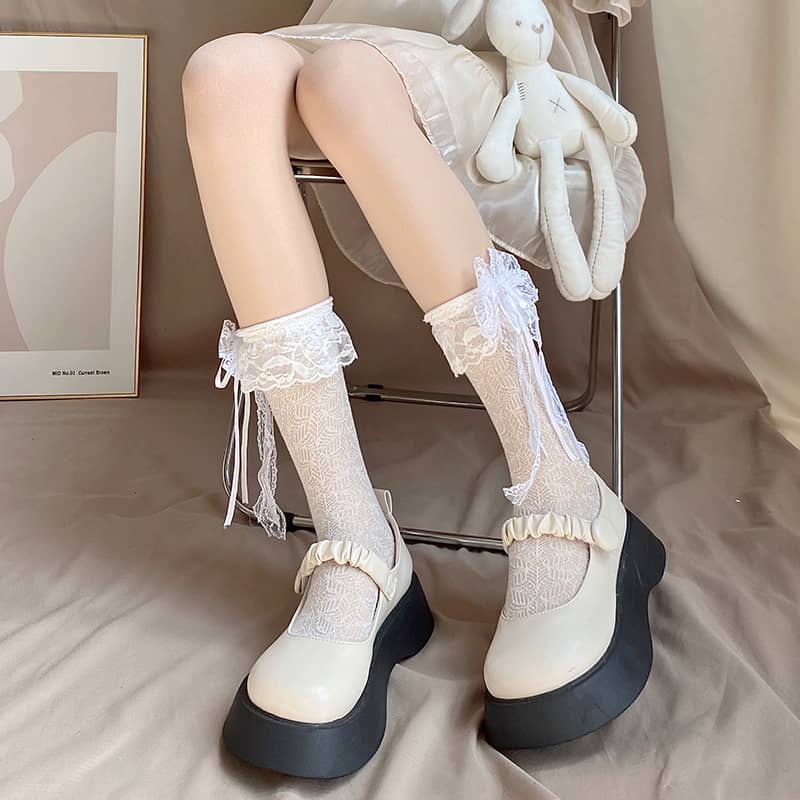 Cute lace bow JK stockings LS0196