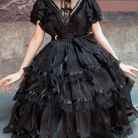 Lolita Dark Gothic OP Dress LS0320