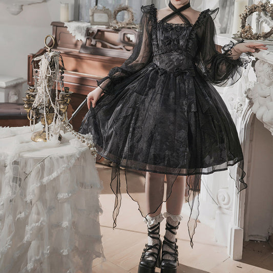 Lolita Gothic OP Long Sleeve Dress LS0321