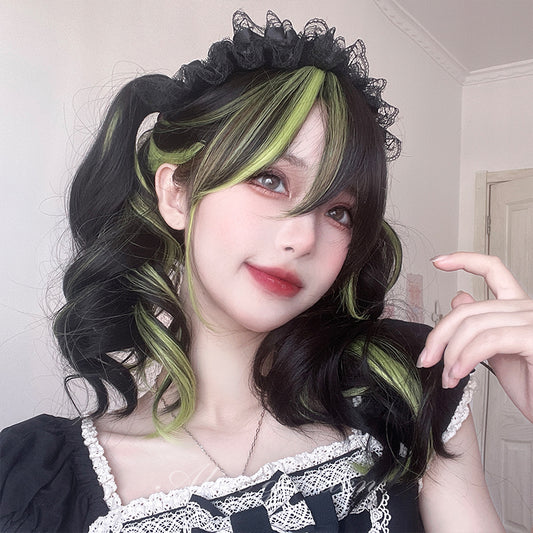 Lolita Harajuku color matching long curly wig LS0376